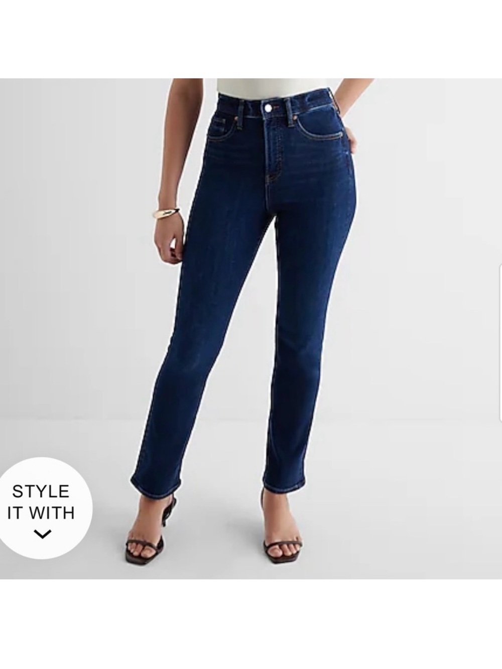 Express Super High Rise Dark Wash '90s Slim Jeans
